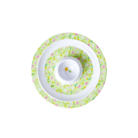 Melamine Egg Cup Green Flower Print Rice DK